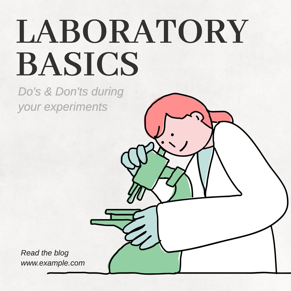 Laboratory basics Instagram post template, editable text