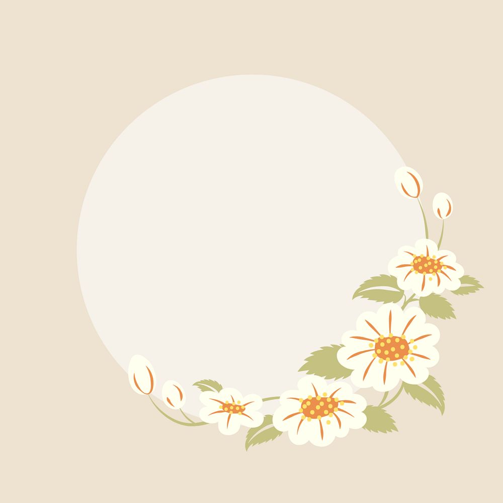 Pastel flower border, editable design