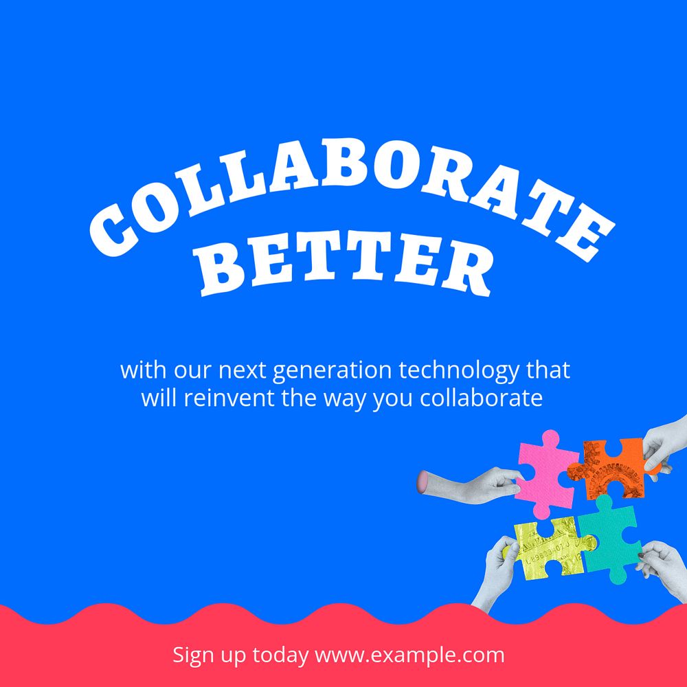 Collaboration tools Instagram post template, editable text