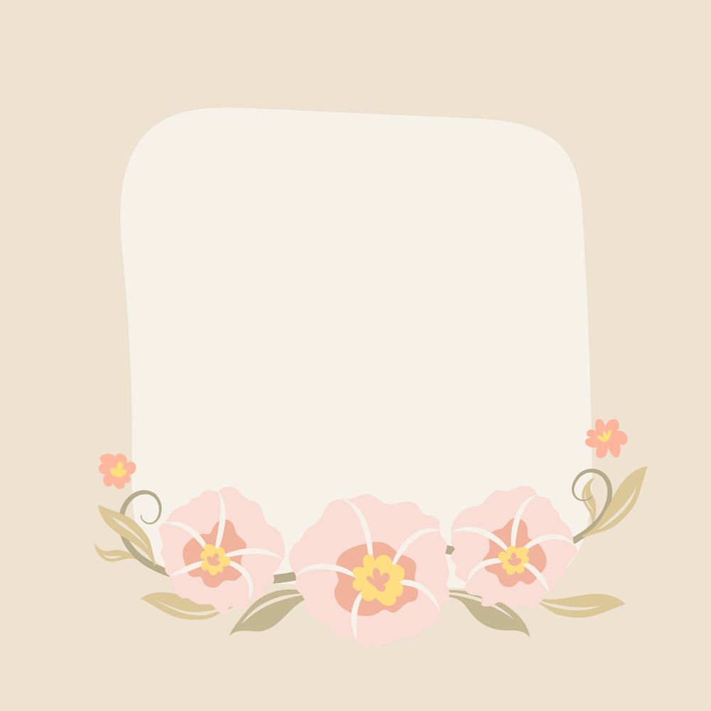 Png pastel flower border, editable design