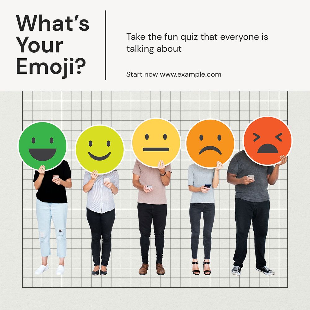 What's your emoji? Instagram post template, editable text