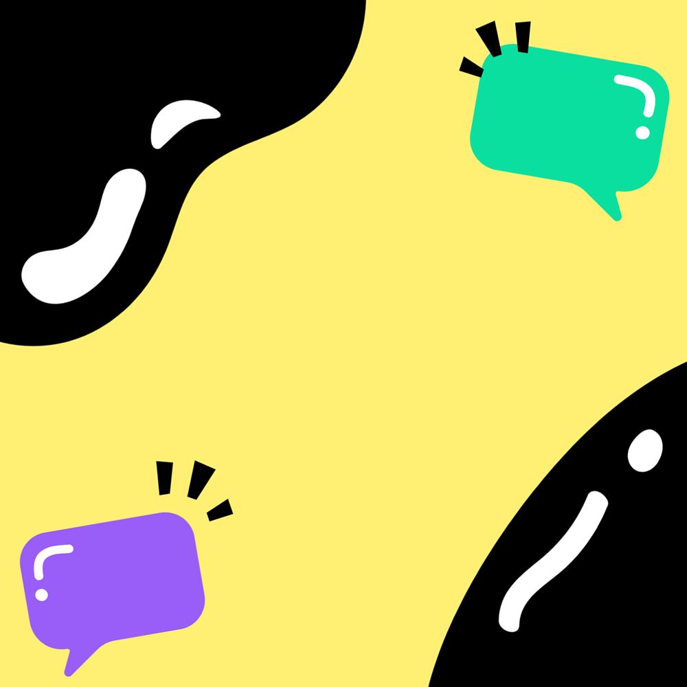 Chat bubbles border background, editable funky design