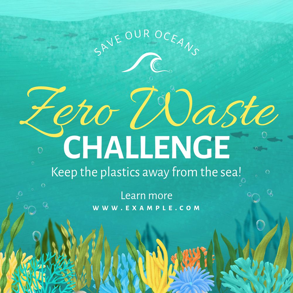 Zero waste Instagram post template, editable text