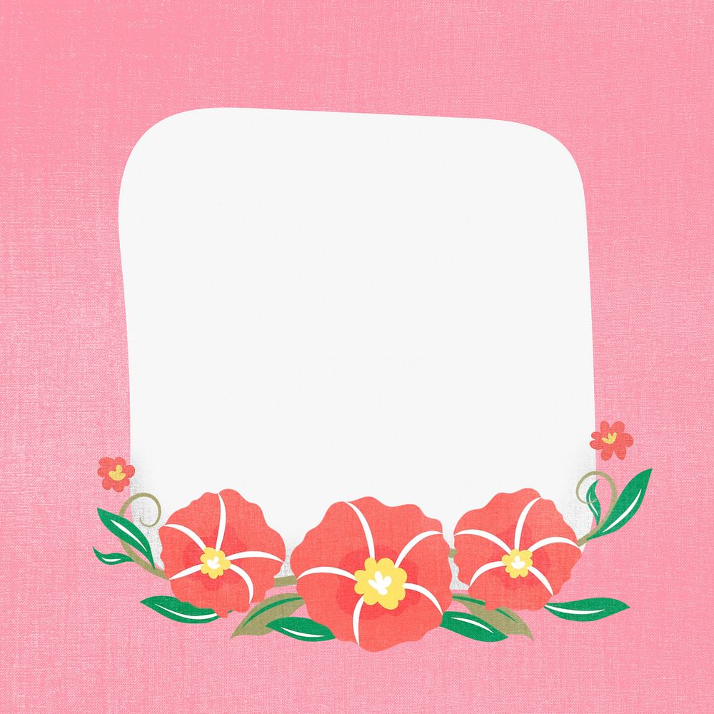 Flower border on pink background, editable design