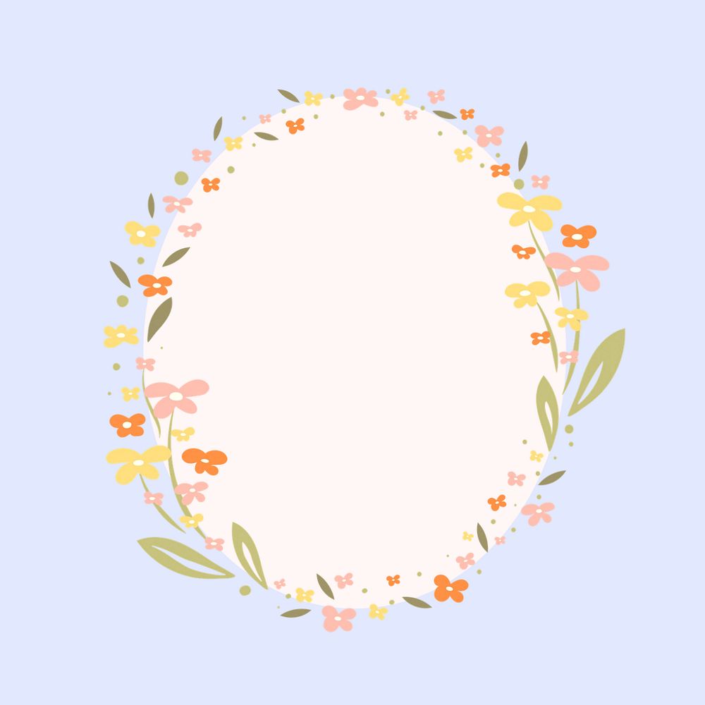 Pastel flower frame, editable design