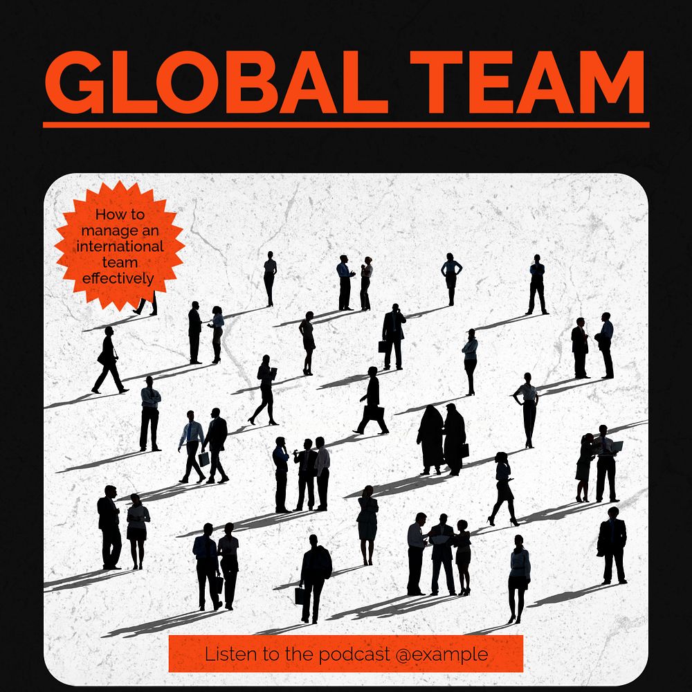 Global team Instagram post template, editable text