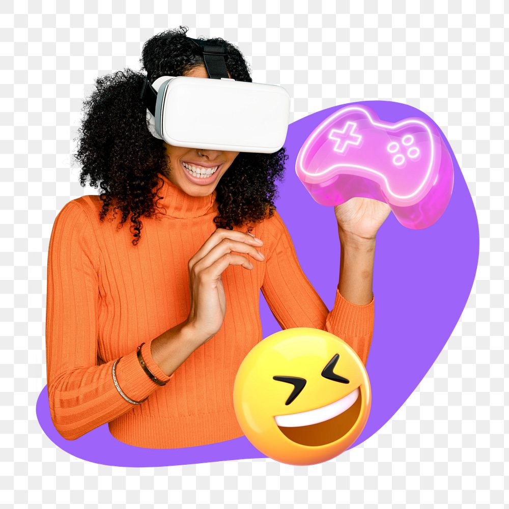 VR png, game 3D remix, transparent background, editable design