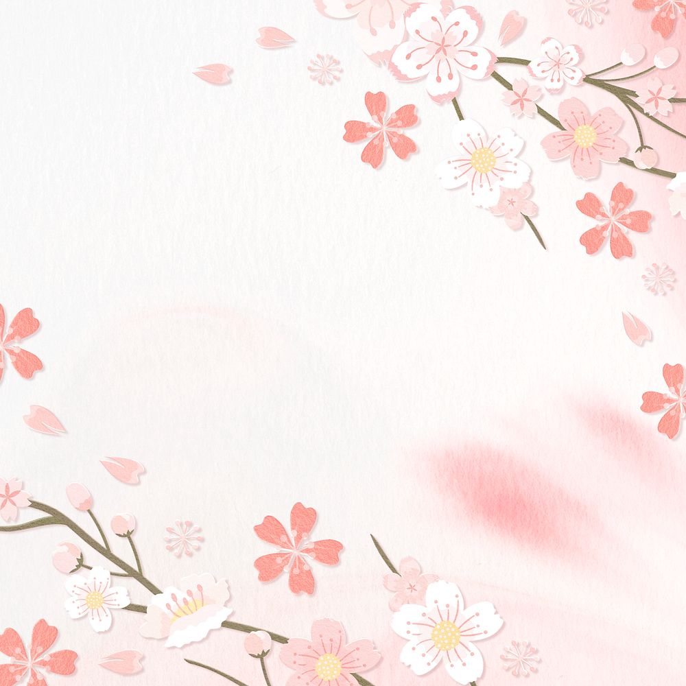 Pink flower illustration, textured background, editable design