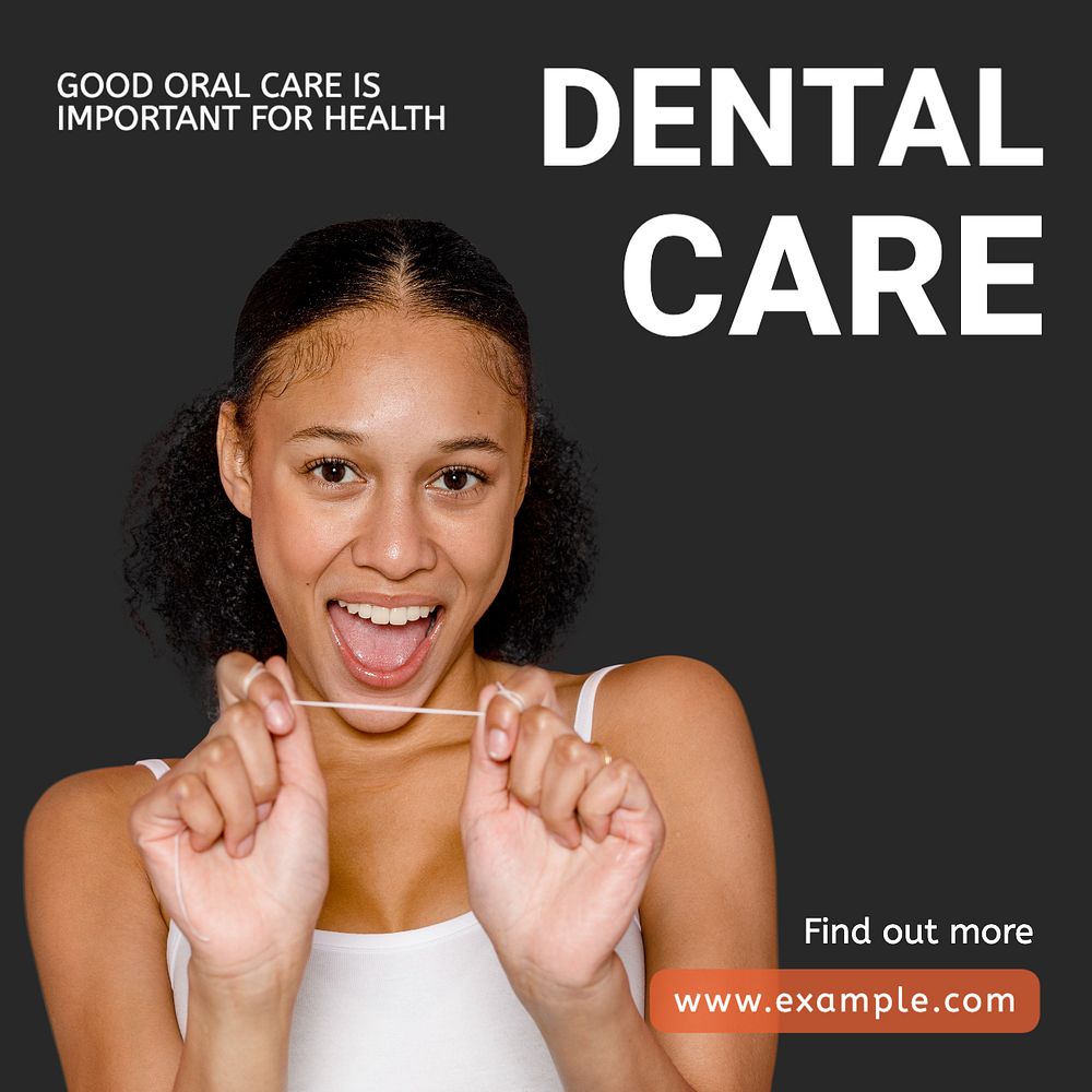 Dental care Instagram post template, editable text