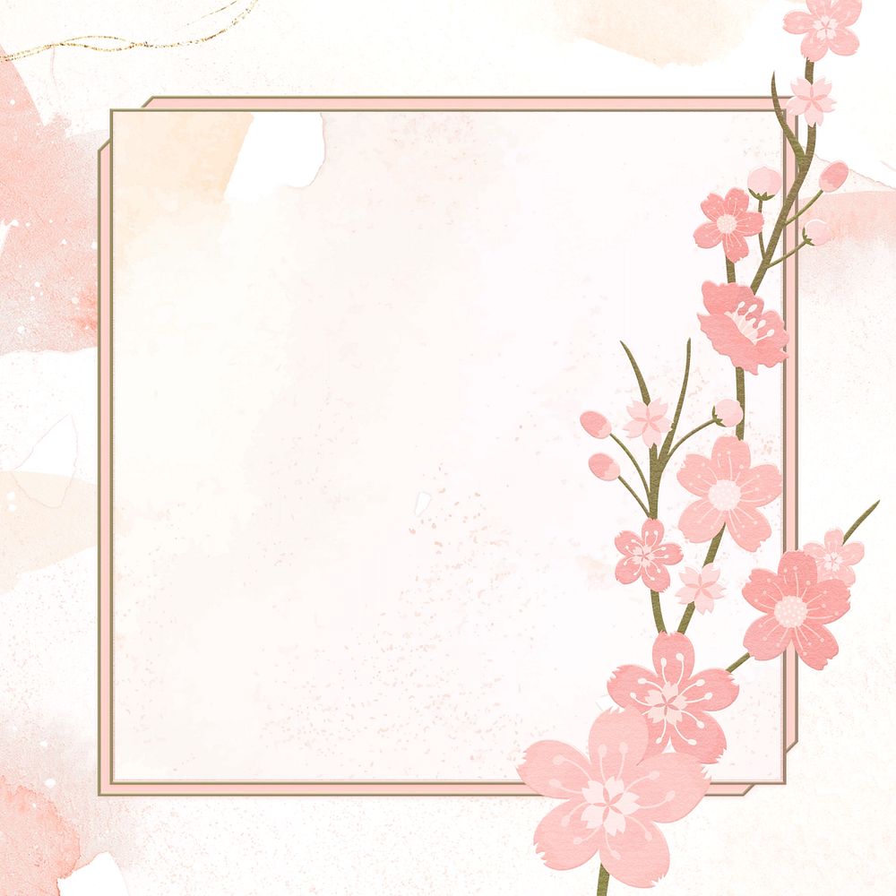 Flower illustration, water color background, editable design