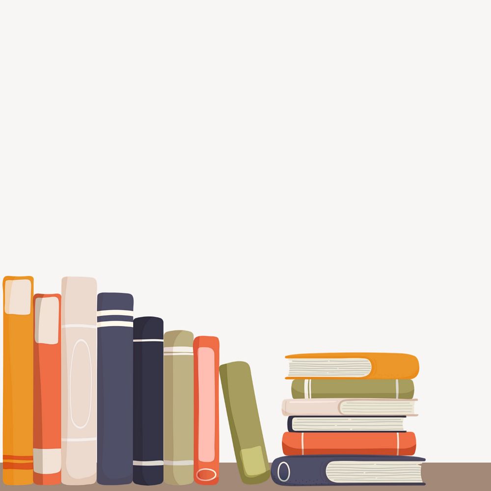 Books border white background editable design