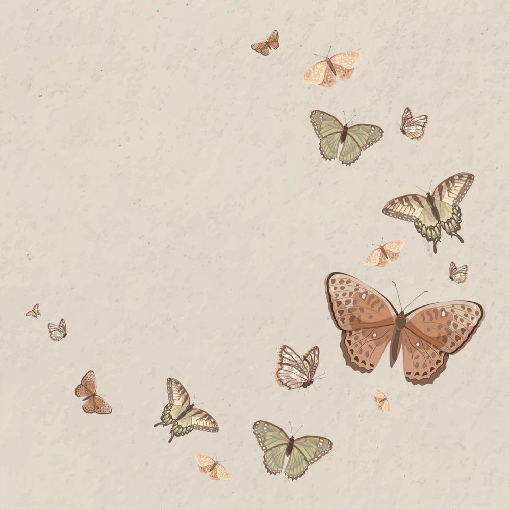 Editable butterfly nature background design