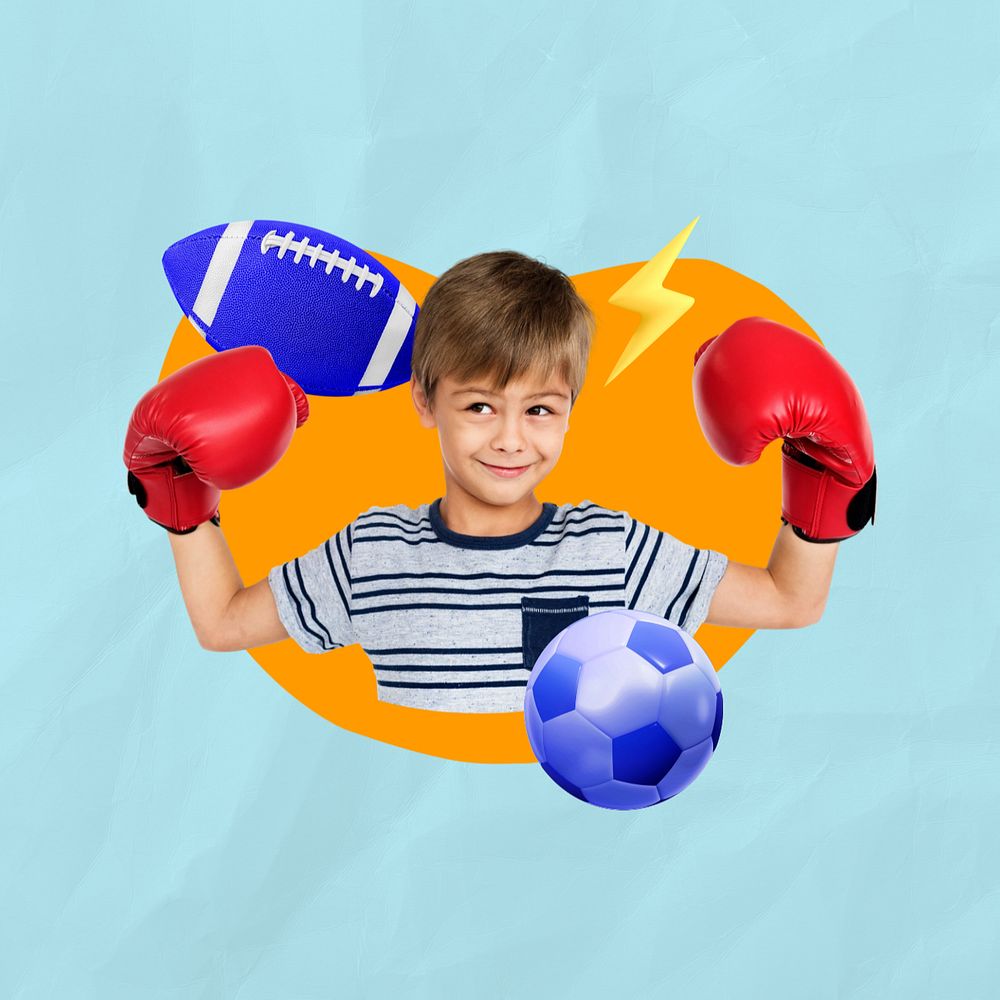 Sport boy 3d remix, editable design