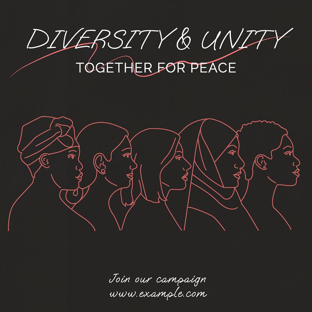 Diversity & unity Instagram post template, editable text