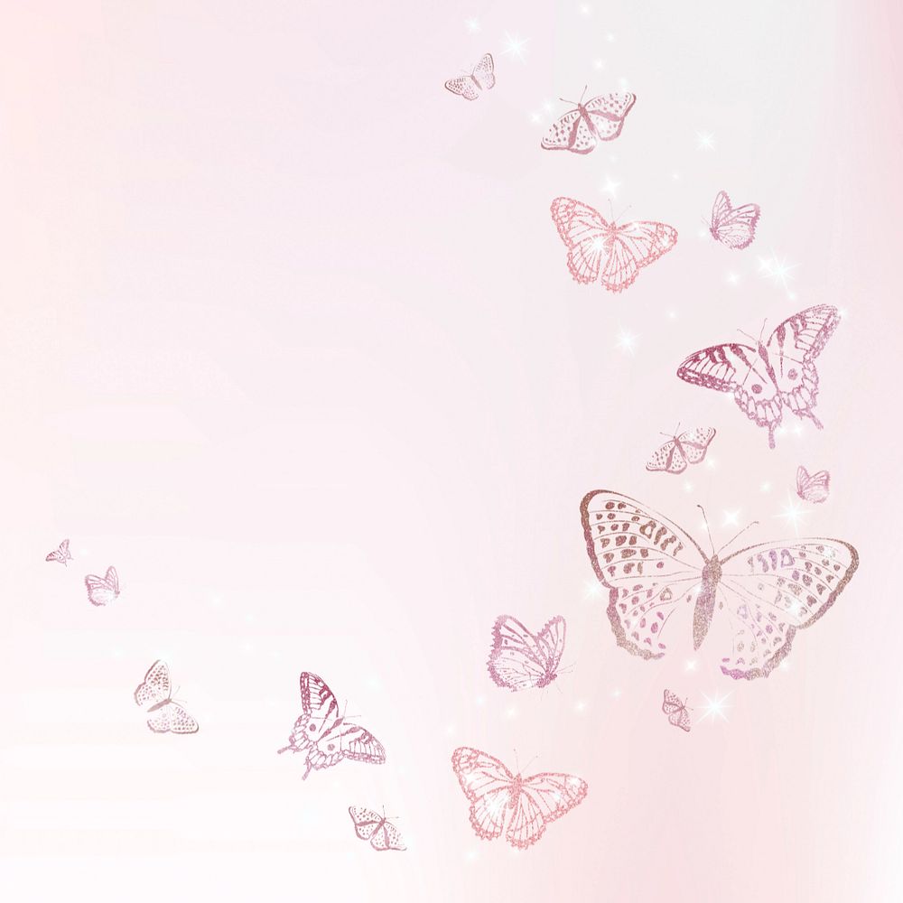 Editable pink butterfly background design