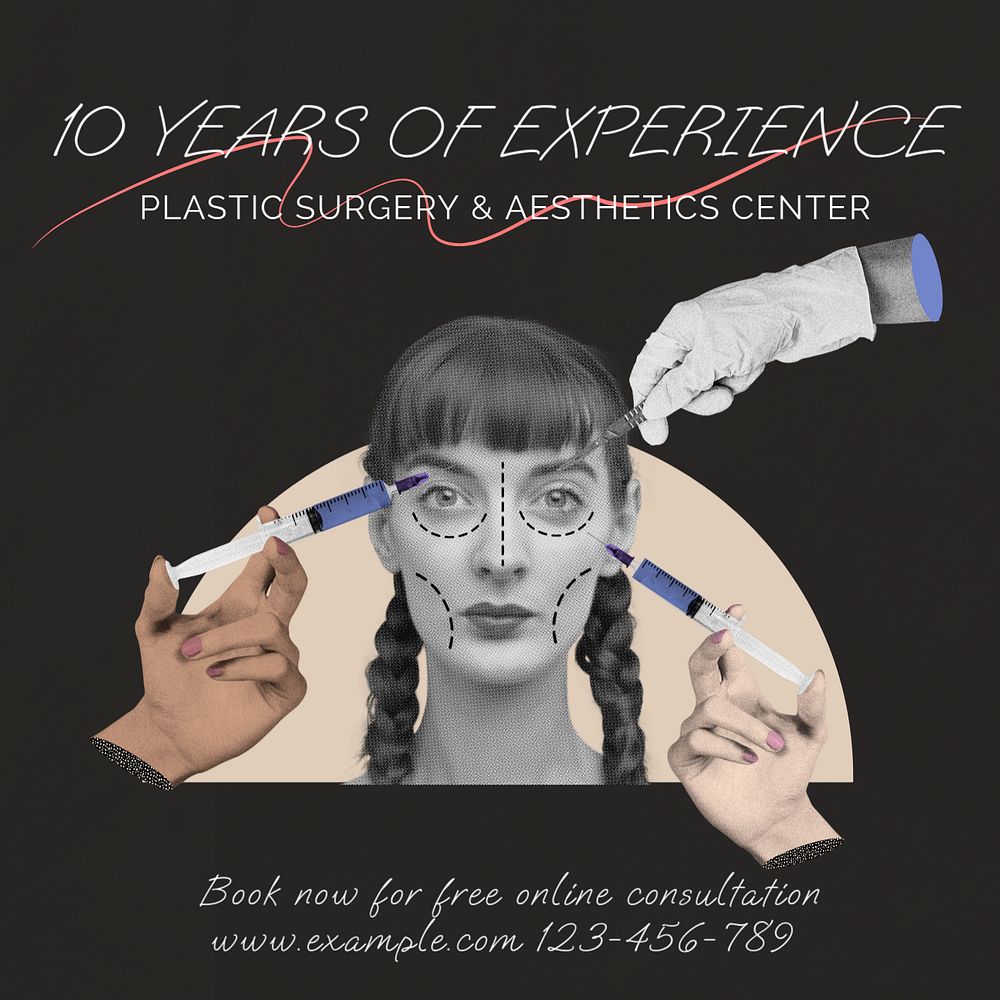 Plastic surgery Instagram post template, editable text