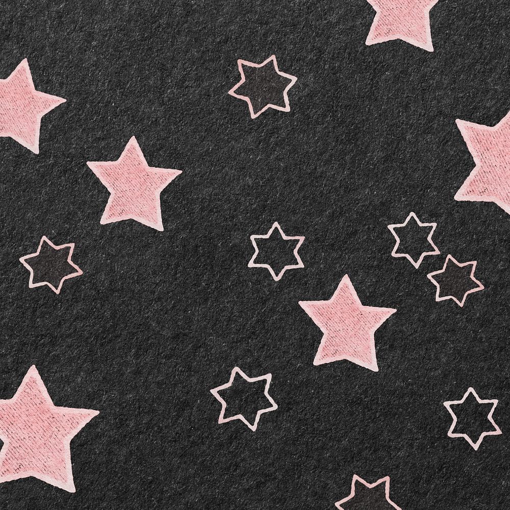 Pink star black paper background, editable design