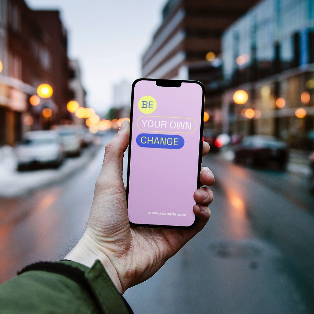 Smartphone screen editable mockup, digital device