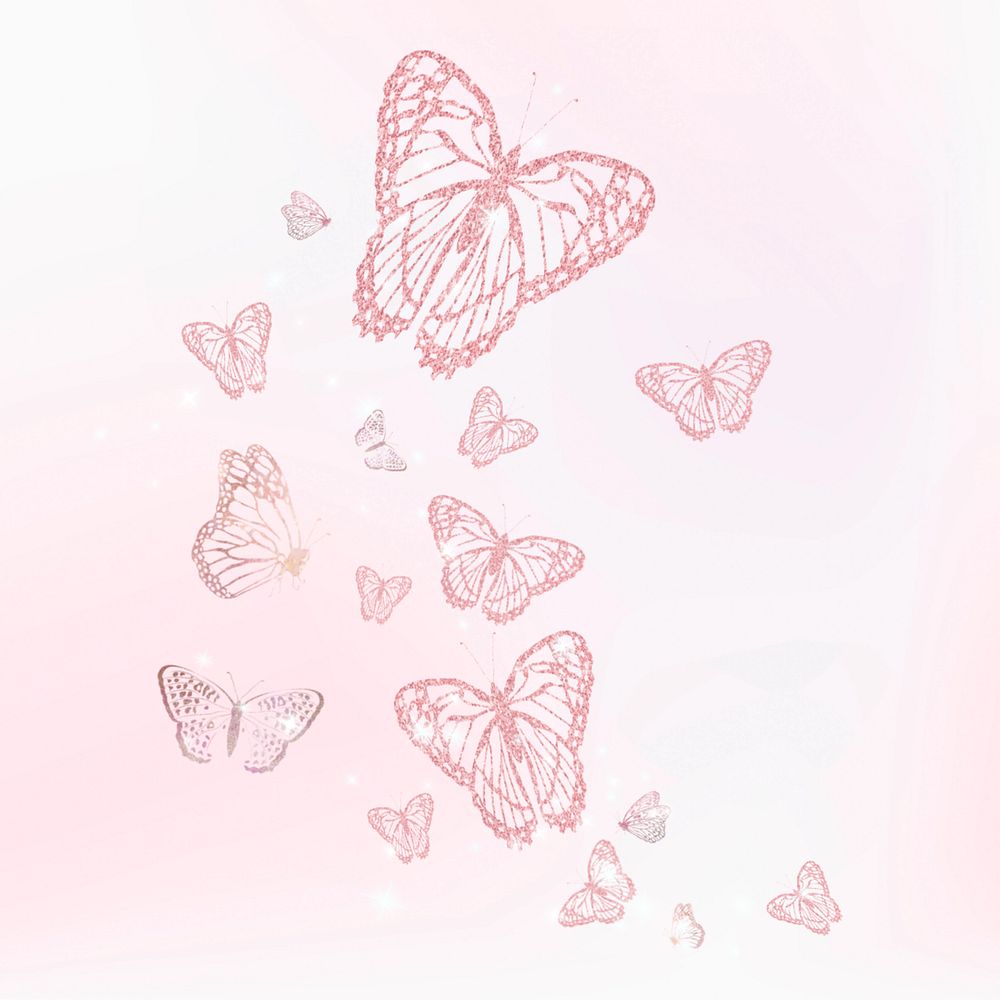 Editable pink butterfly illustration design