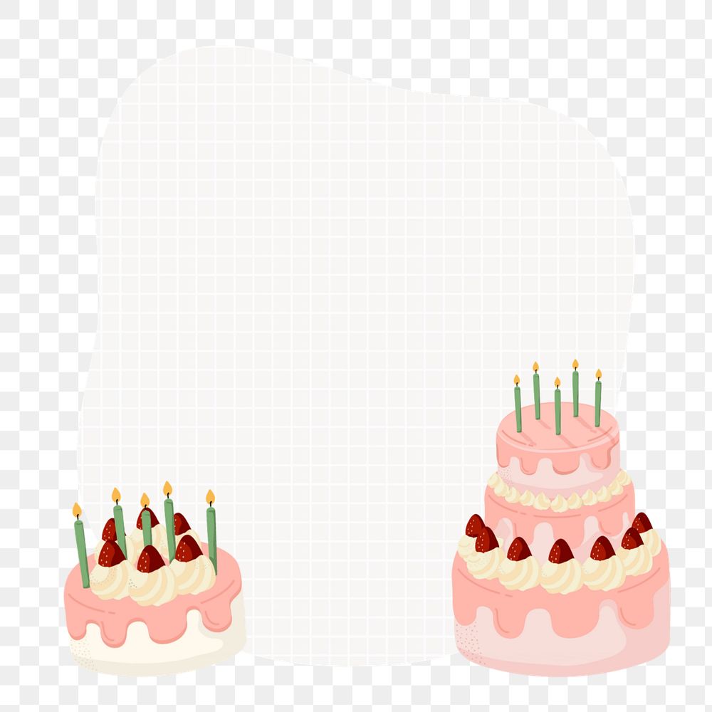 PNG birthday cake notepaper transparent background editable design