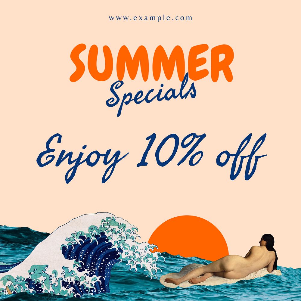 Summer specials Instagram post template, editable text