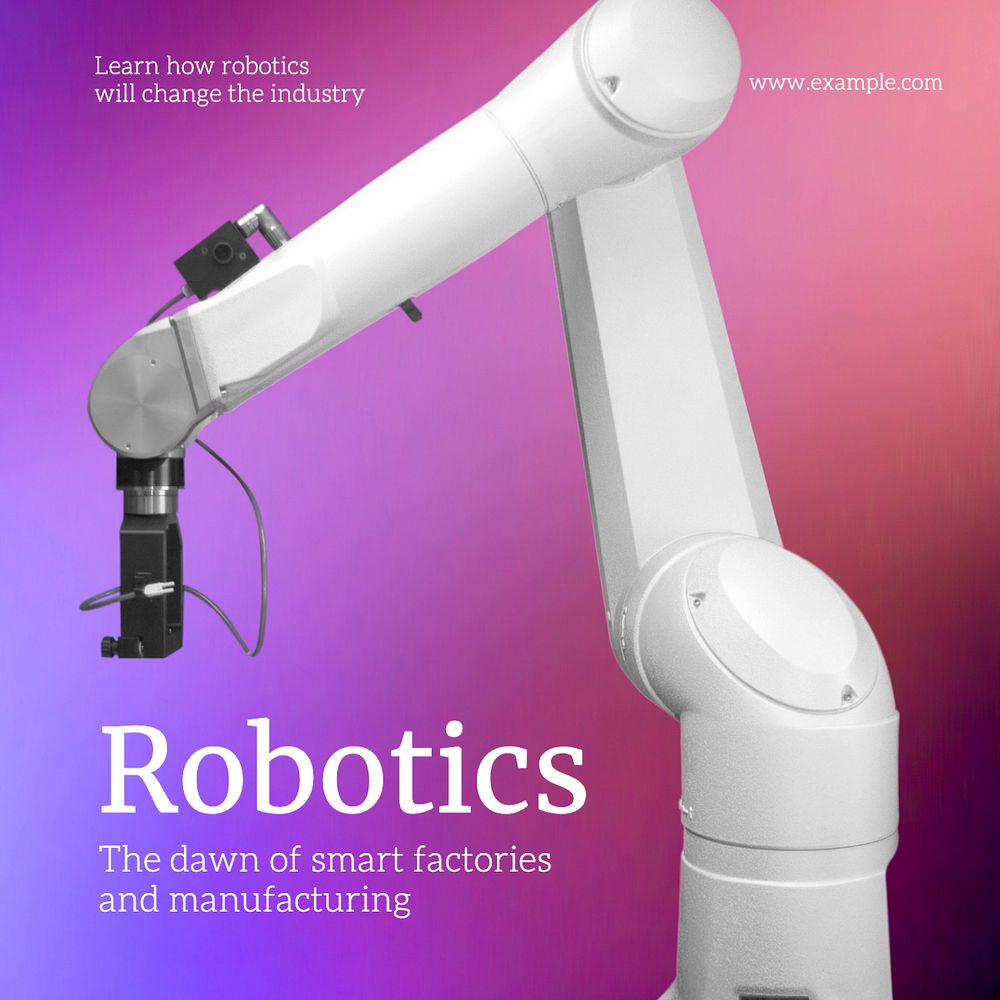 Robotics and manufacturing Instagram post template, editable text