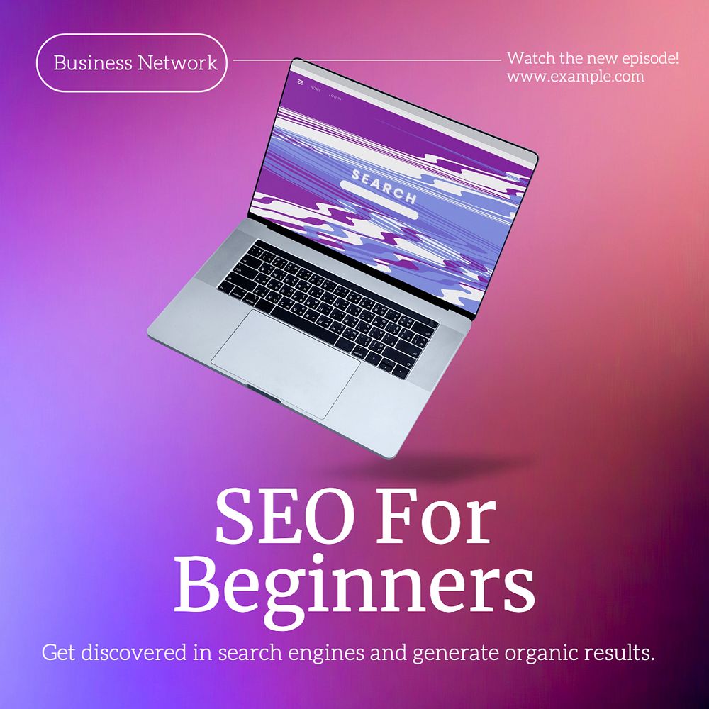 SEO for beginners Instagram post template, editable text
