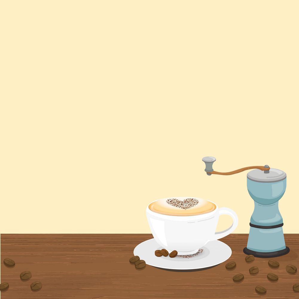 Coffee shop yellow background editable design