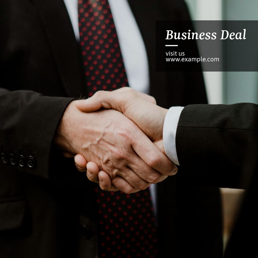 Business deal Instagram post template, editable text