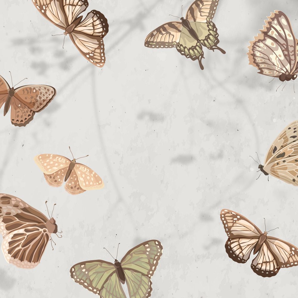 Editable butterfly nature background design