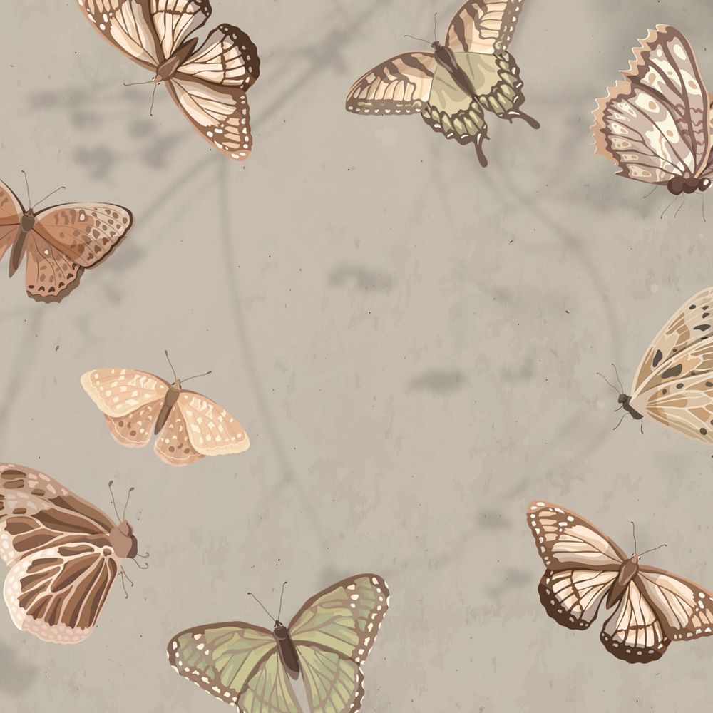 Editable butterfly nature background design