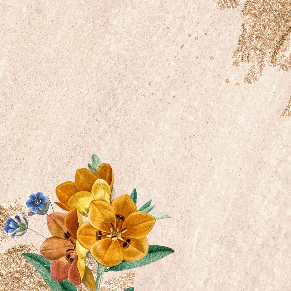 Floral border background, editable beige design