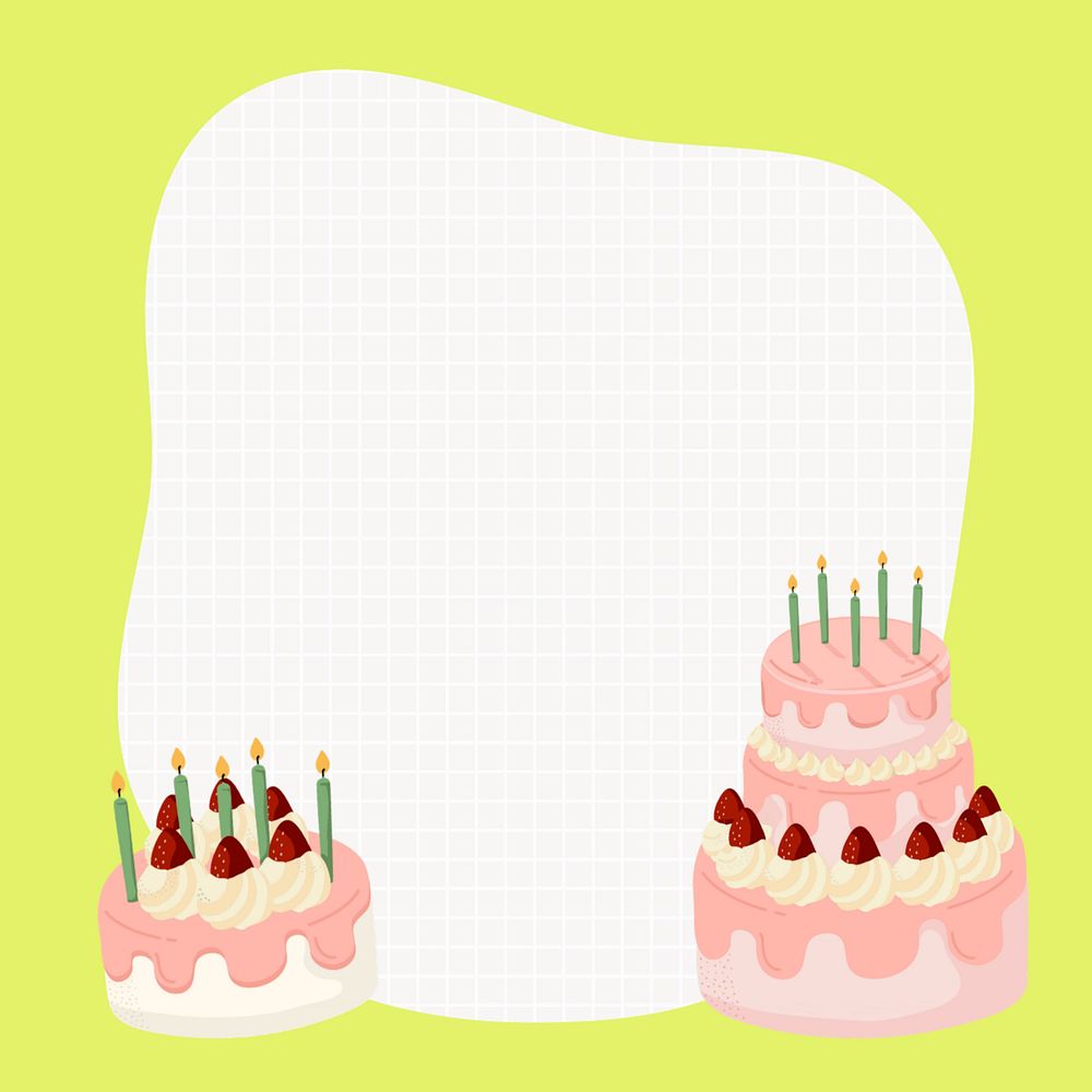  Birthday neon green frame background  editable design