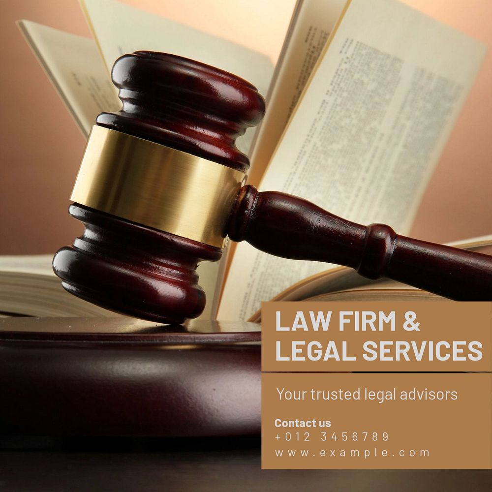 Law firm Instagram post template, editable text