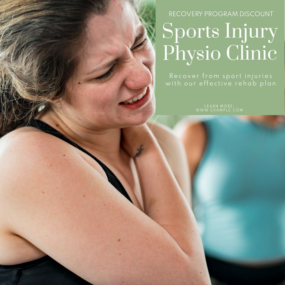 Sports injury physio Instagram post template, editable text