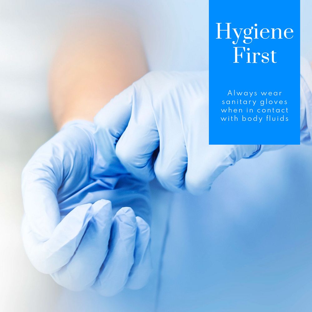 Hygiene first Instagram post template, editable text