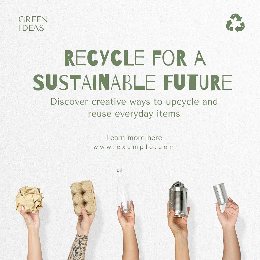 Recycling Instagram post template, editable design