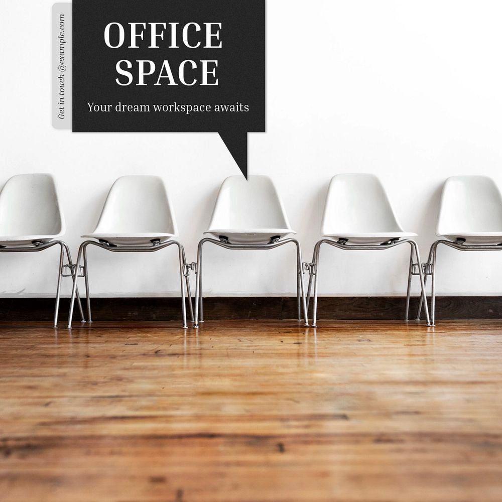 Office space Instagram post template, editable text