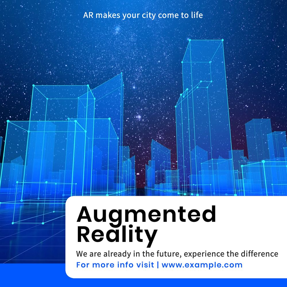 Augmented reality Instagram post template, editable text