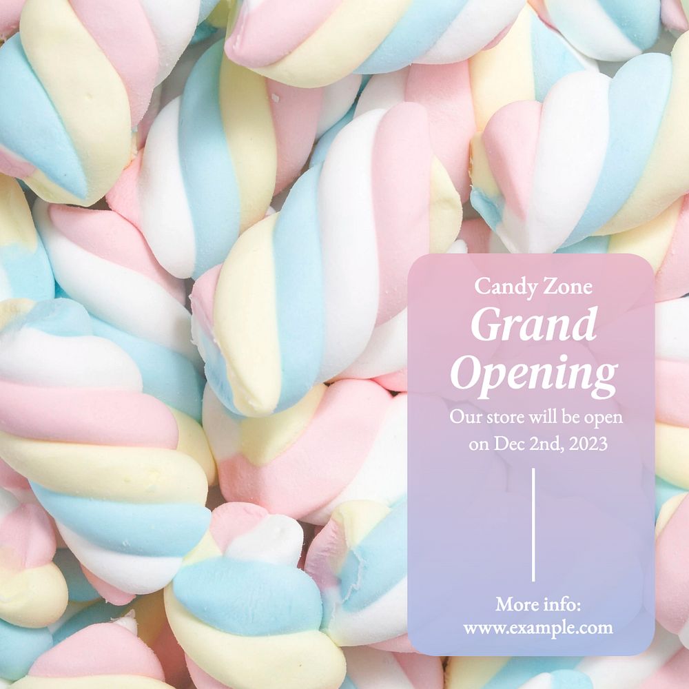 Grand opening Instagram post template, editable text