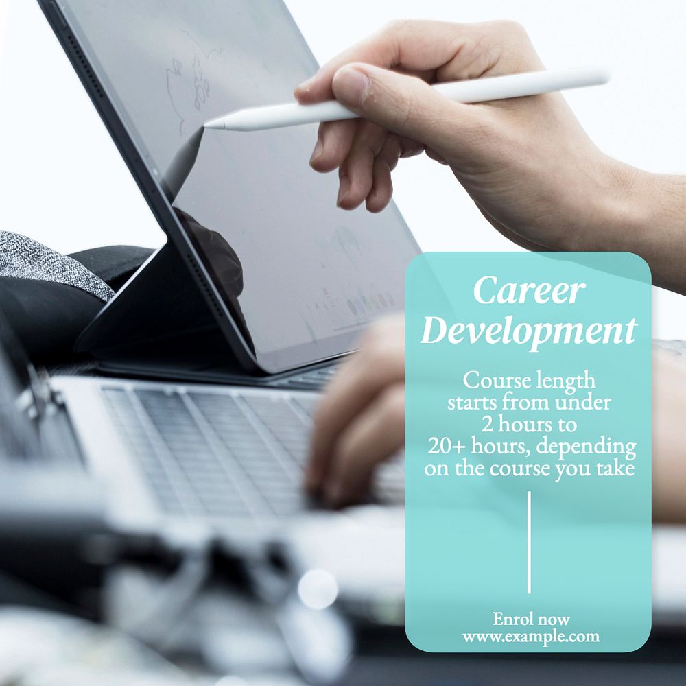 Career development Instagram post template, editable text