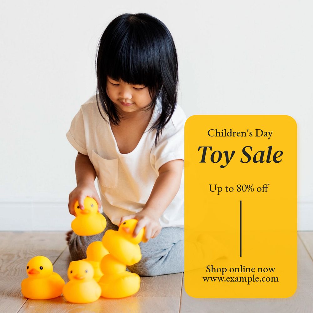 Toy sale Instagram post template, editable text