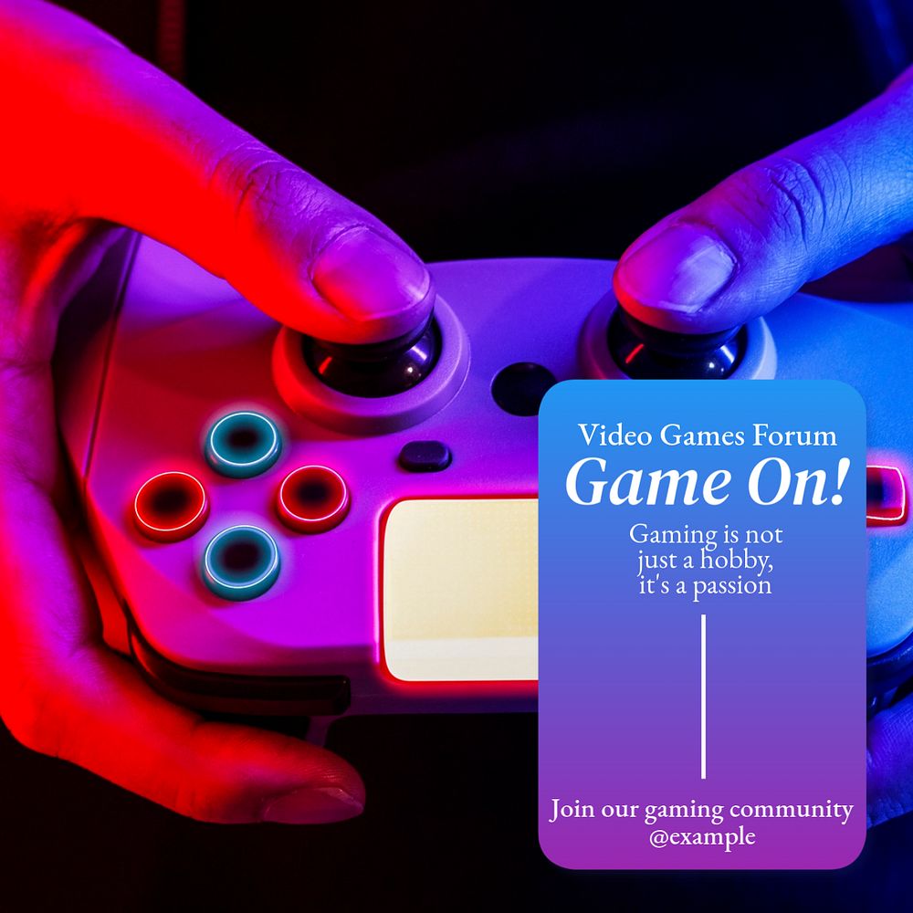 Video games Instagram post template, editable text