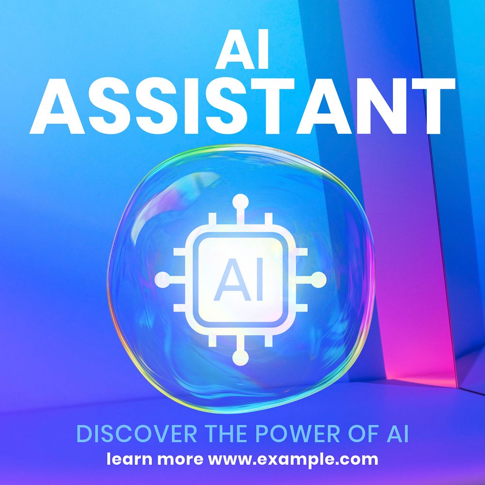 AI assistant Instagram post template, editable text