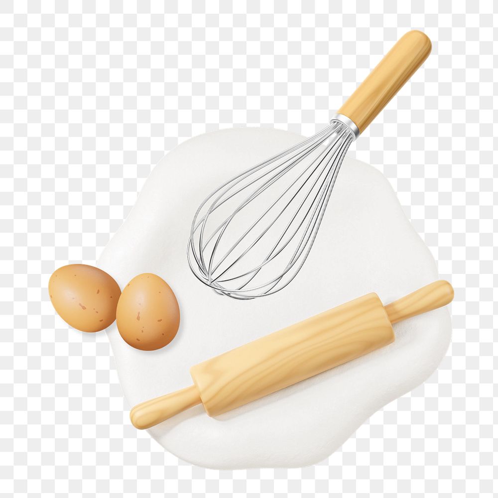 3D baking tool background, hobby editable illustration