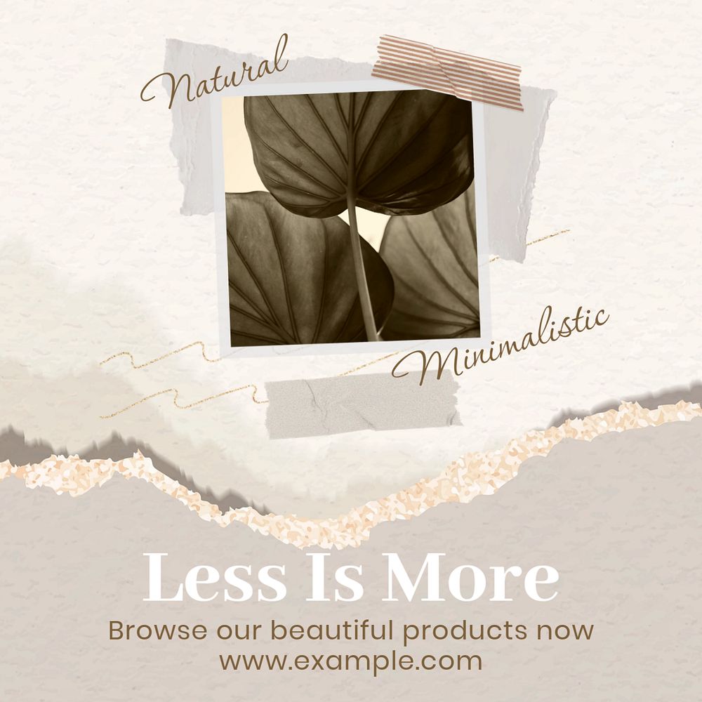 Less is more post template, editable social media design