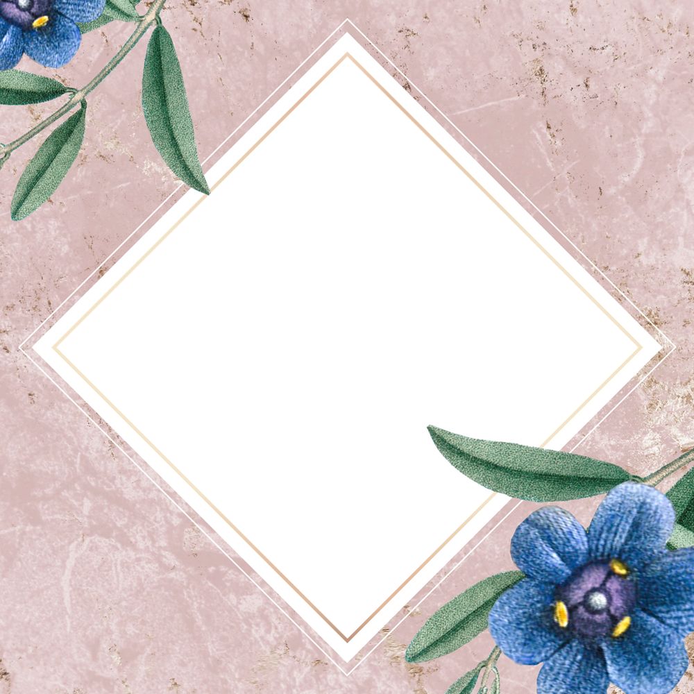 Floral frame background, editable pink design