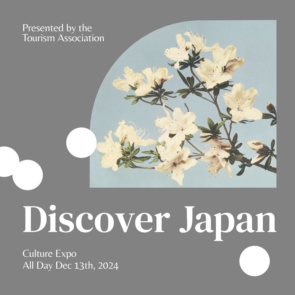 Discover Japan Instagram post template, editable text