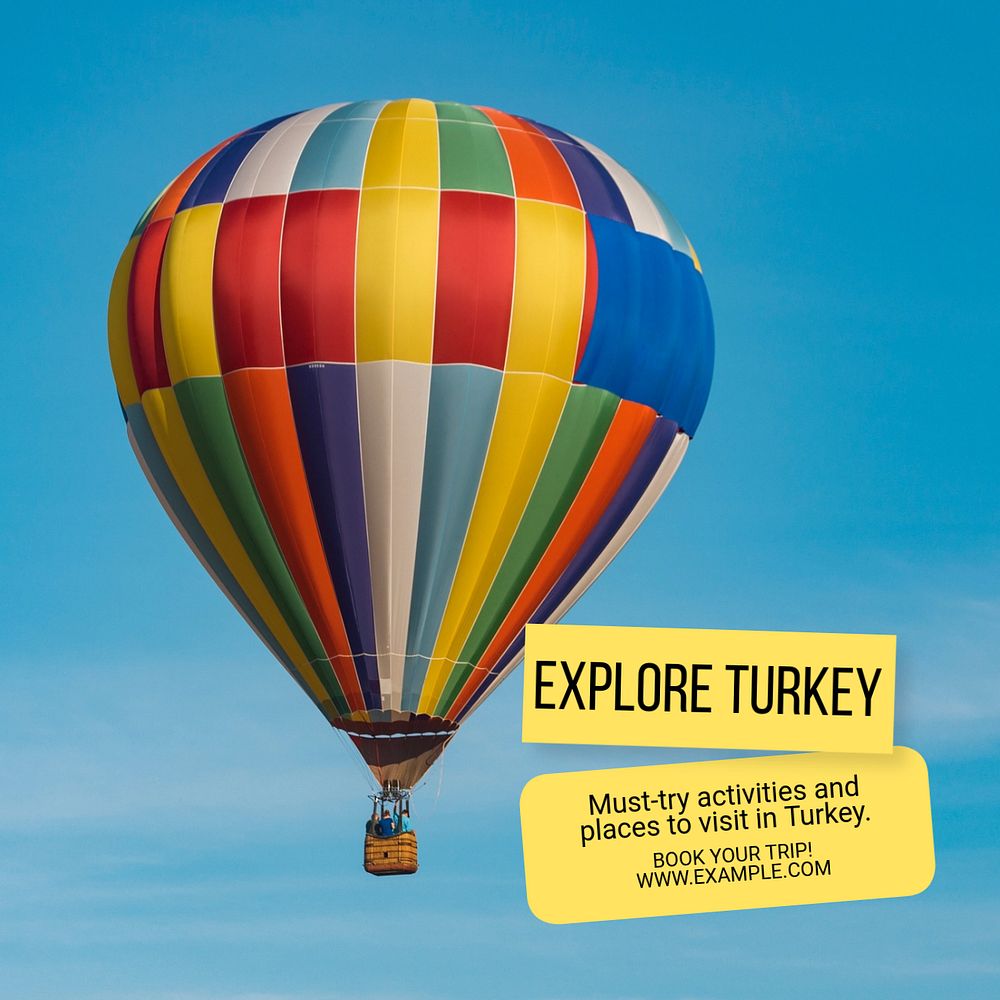 Explore Turkey Instagram post template, editable text