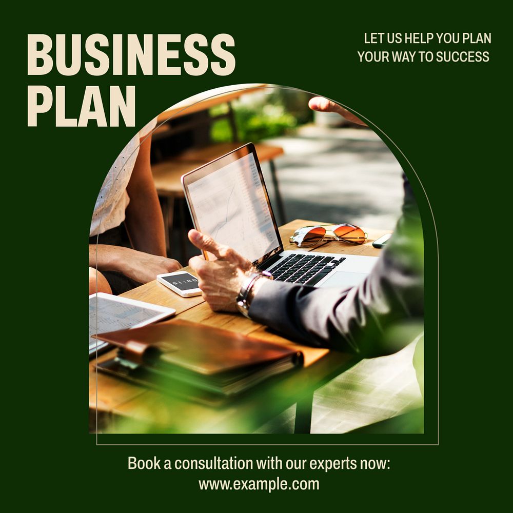 Business plan Instagram post template, editable text